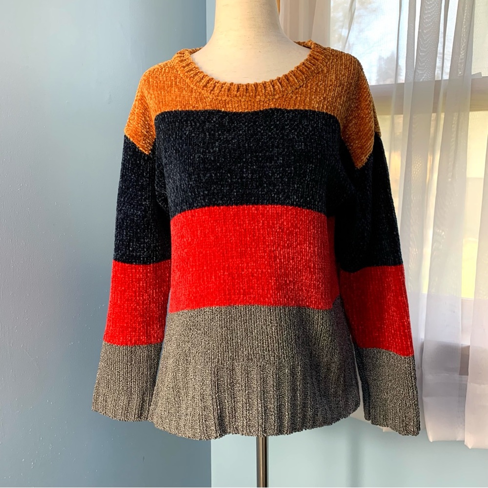 NWT Cotton Emporium Chenille Striped Sweater - Picture 2 of 8